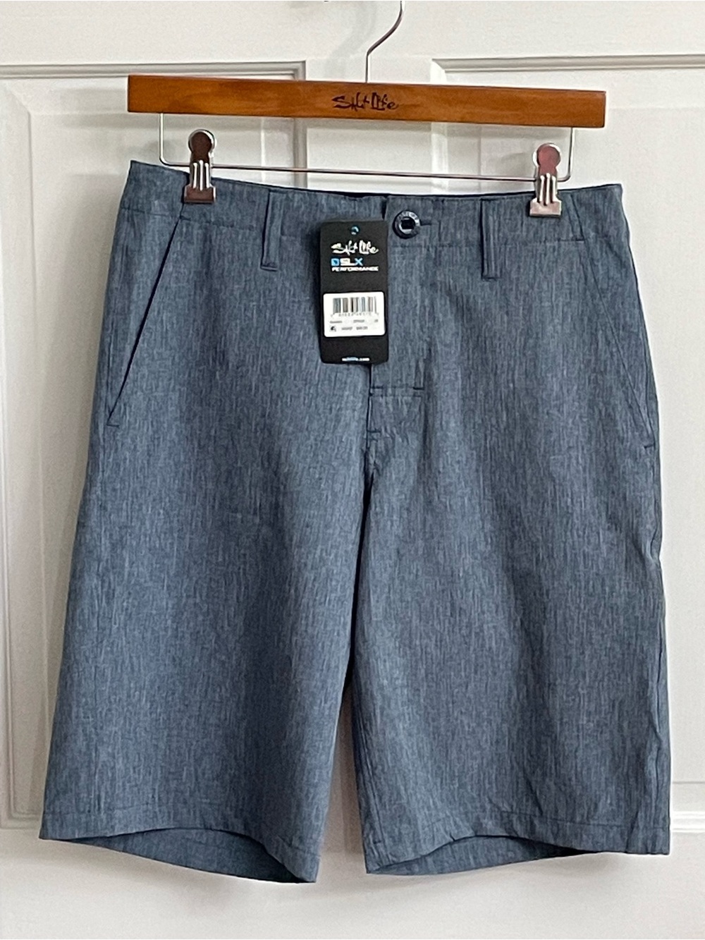Salt Life Men's Heathered Navy Performance Flat Front Shorts